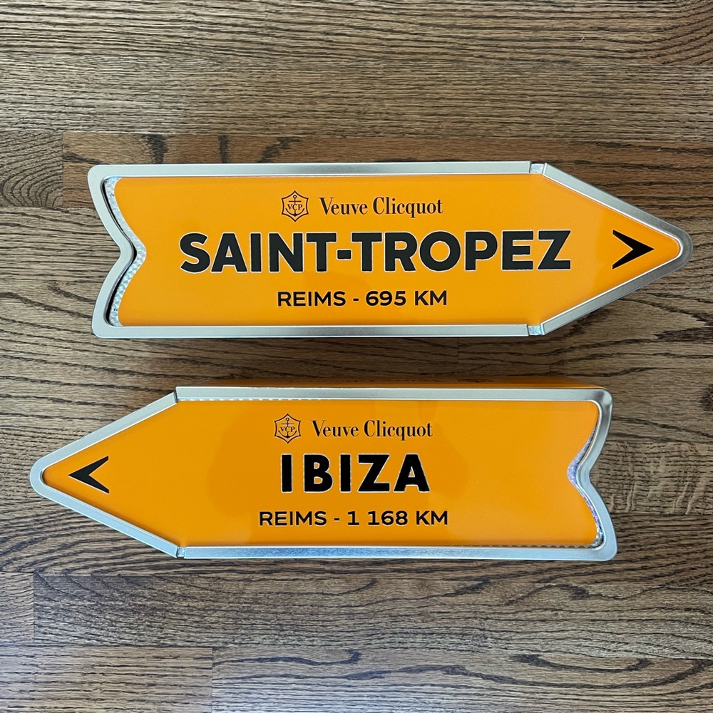 TWO Veuve Cliquot Limited Edition Arrows EMPTY